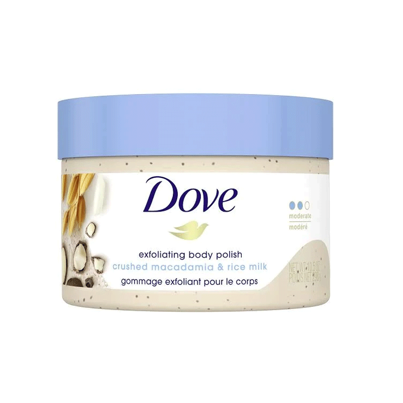 DOVE BODY POLISH CRUSHED MACADAMIA&RICE MILK 298GM
