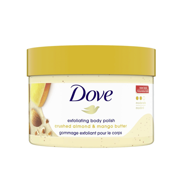DOVE BODY POLISH CRUSHED ALMOND & MANGO BUTTER 298GM