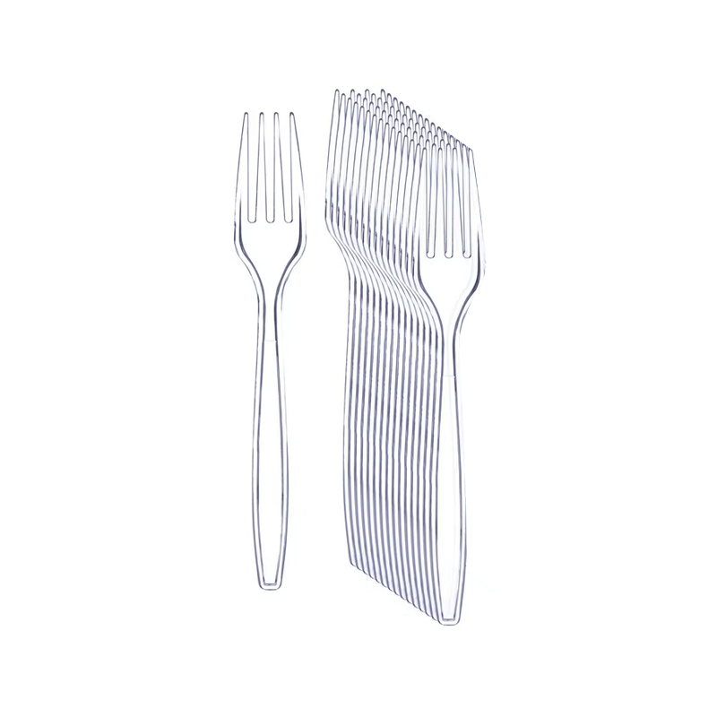 S.E DISPOSABLE PLASTIC FORK CRYSTAL 10'S