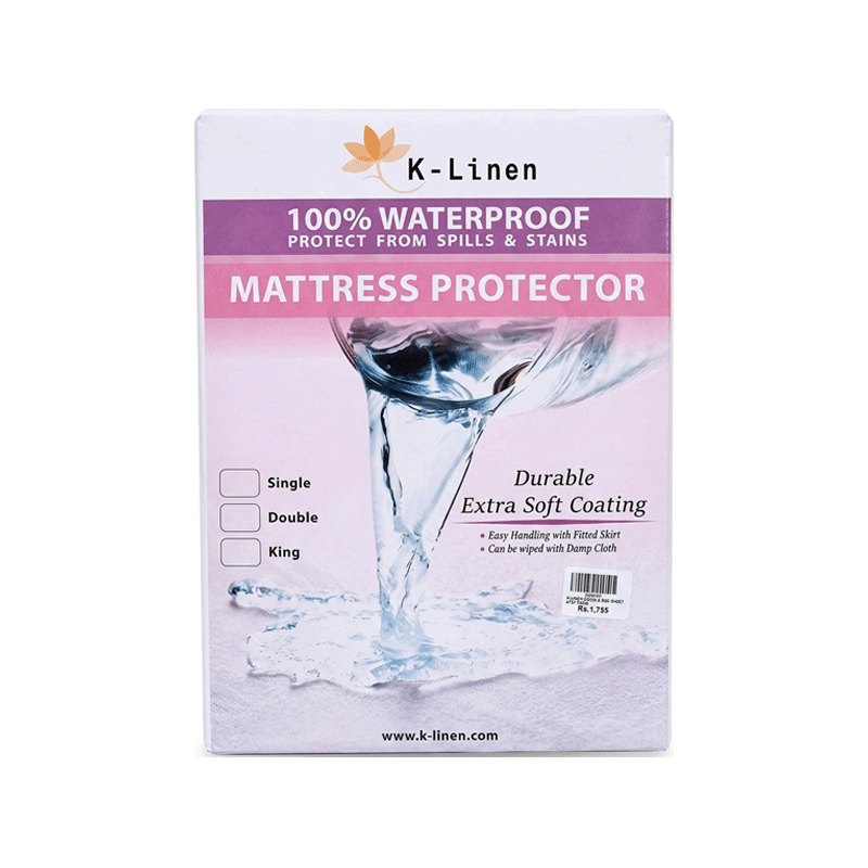 K-LINEN DOUBLE BED SHEET WATER PROOF WHITE