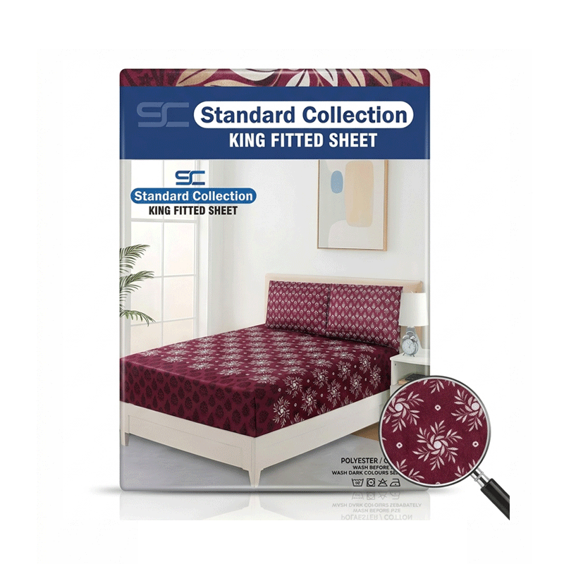 SC BEDSHEET DOUBLE FITTED RED