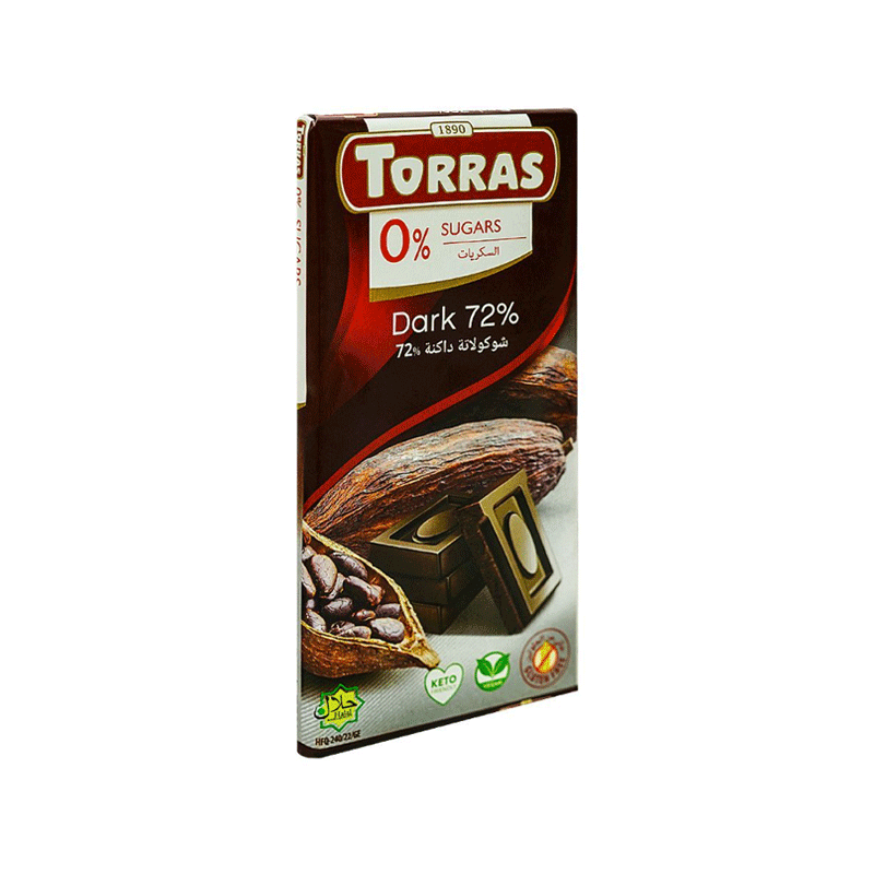 TORRAS CHOCOLATE DARK 72% SUGAR FREE 75GM