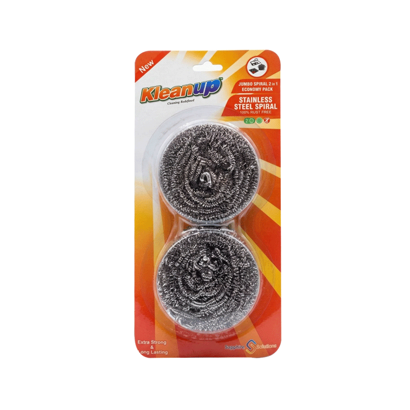 KLEANUP STAINLESS STEEL SPIRAL JUMBO PACK 2IN1