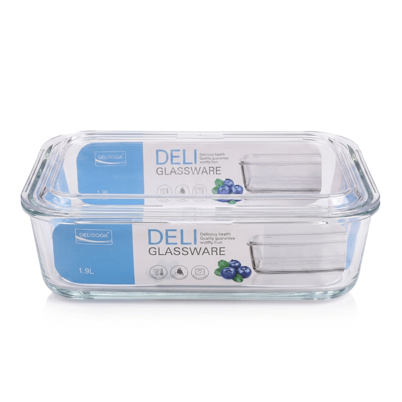 DELISOGA GLASS FOOD CONTAINER 1.9LTR EQ1001 1'S