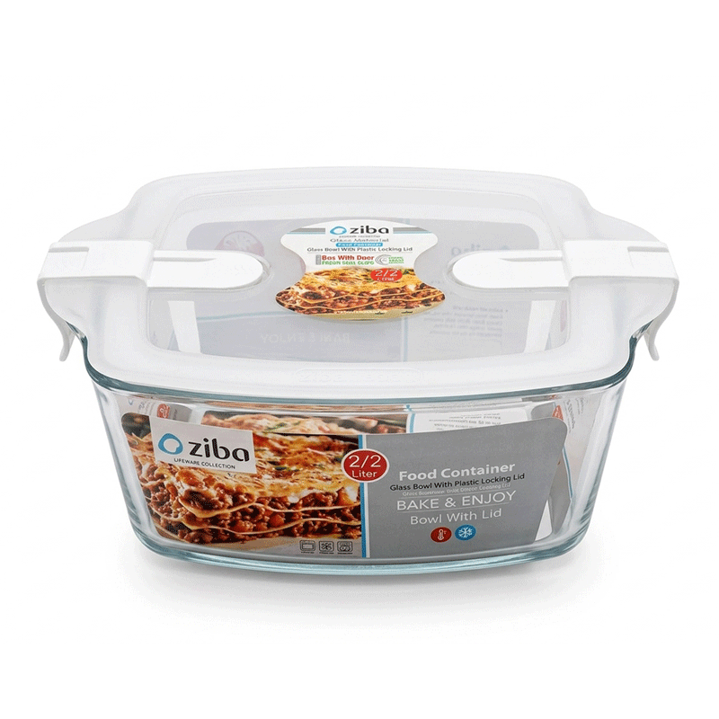 ZIBA SQUARE BOWL WITH LID CARAMEL 15055