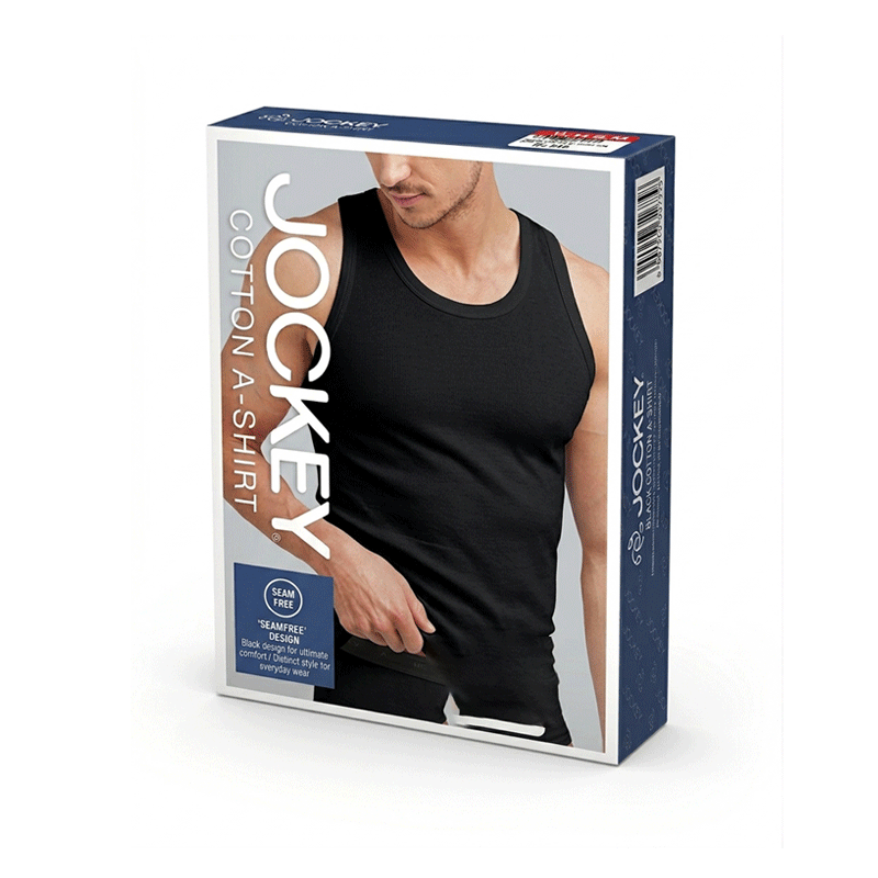JOCKEY 1050 BLACK COTTON A-SHIRT LARGE