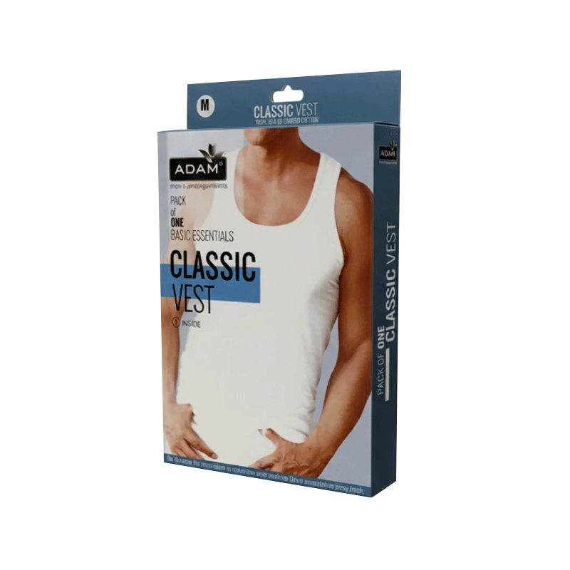 ADAM CLASSIC VEST WHITE U-9009 MEDIUM