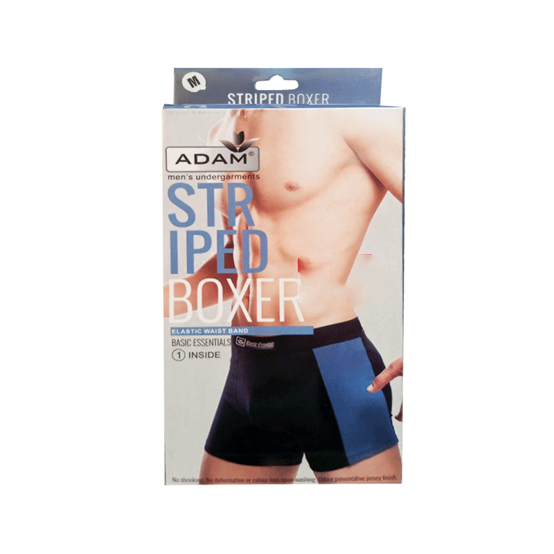 ADAM STRIPED BOXER NAVY BLUE U-4581 MEDIUM