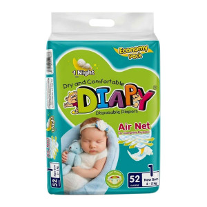 DIAPY DIAPER NEW BORN 52'S