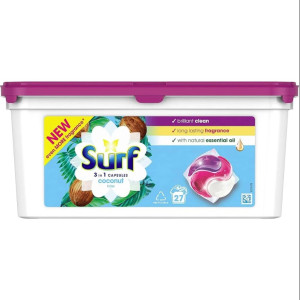 SURF 3IN1 CAPSULES COCONUT BLISS 27S