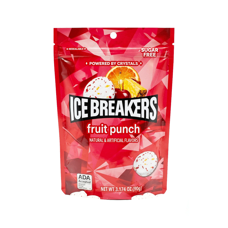 ICE BREAKERS FRUIT PUNCH 90GM POUCH