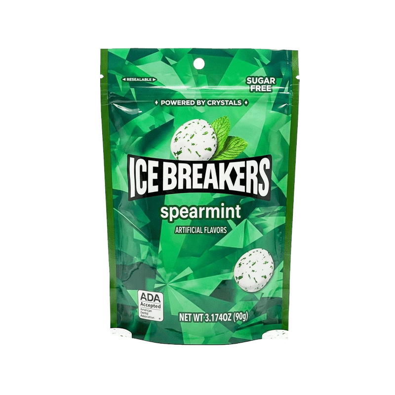 ICE BREAKERS SPEARMINT 90GM POUCH