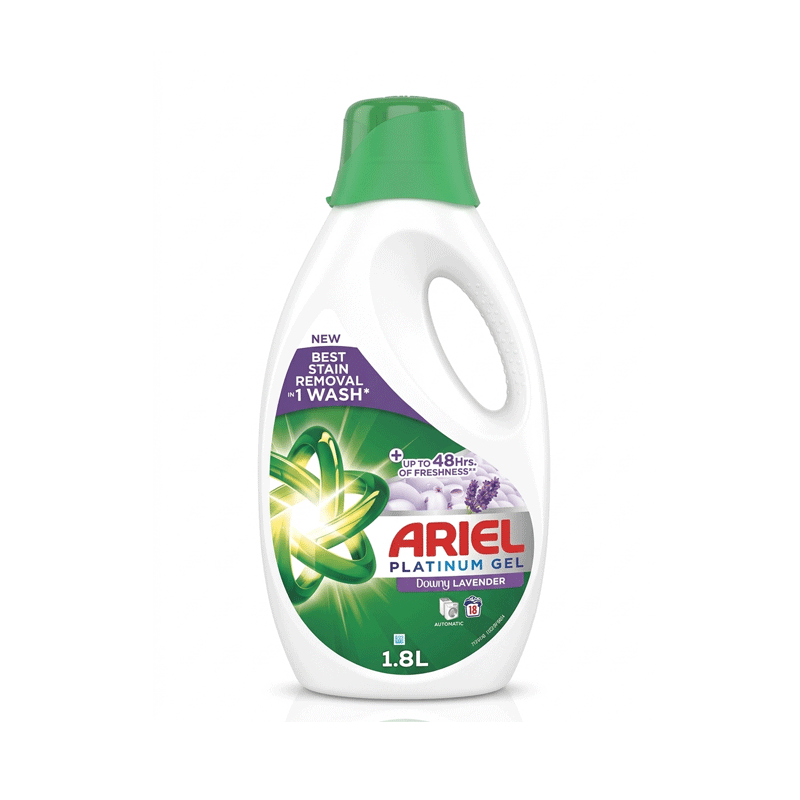 ARIEL PLATINUM GEL DOWNY LAVENDER 1.8L DETERGENT LIQUID