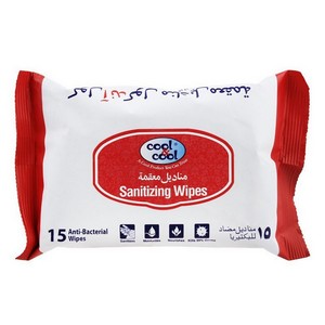 COOL & COOL SANITIZING WIPES 15`S