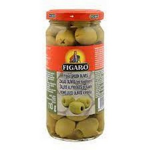 FIGARO PITTED GREEN OLIVES 240GM
