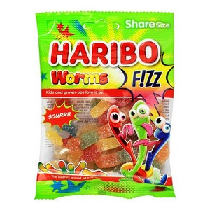 HARIBO JELLY FIZZ WORMS 80GM