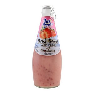 JUST COOL BASIL SEED DRINK STRAWBERRY MILK 290ML