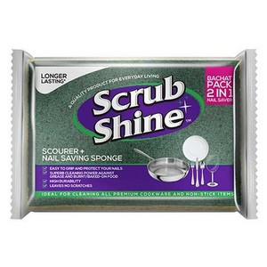 SCRUB SHINE SCOURER SPONGE 2 IN 1