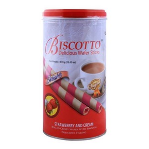 DELIGHT BISCOTTO WAFER STICKS STRAWBERRY 370GM